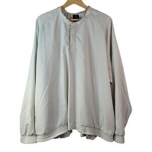 Nike Golf Mens Jacket Windbreaker Tan XXL Zip Pocket Snap Collar Pullover READ